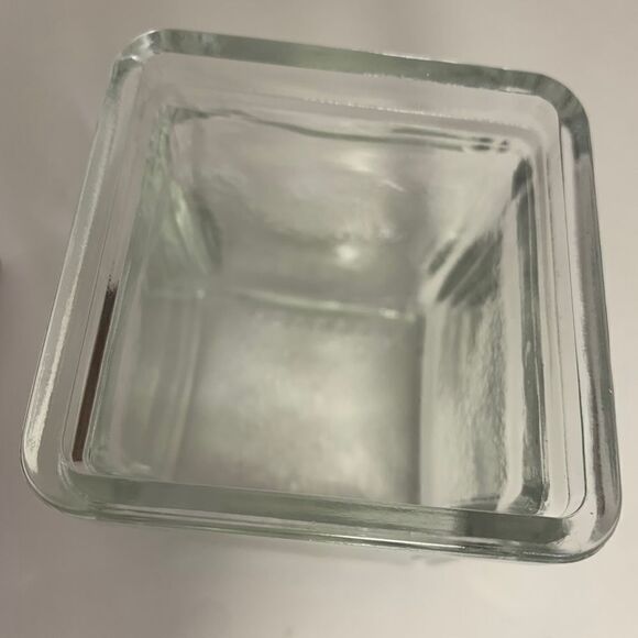 Copper Leaf Clear Heavy Canadian Glass Face Votive Candle Holder Set 2 Used - Picture 6 of 8